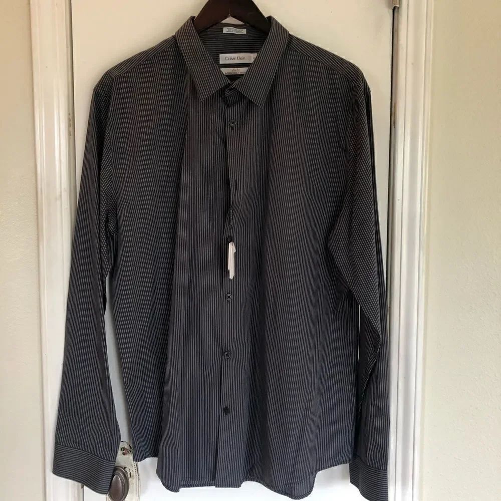 NWT Calvin Klein Non-Iron Slim Fit Dress Shirt